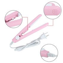 2 in 1 전기석 세라믹 헤어 스트레이트닝 아이언 스트레이트너 컬러 플랫 플레이트 히팅 스타일링, [01] 미국, [03] 분홍색
