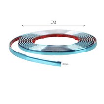 자동차 외곽부품LEEPEE-자동차 백미러 범퍼 실버 자체 접착 사이드 도어 크롬 스트립 스타일링 몰딩 보호, 8mm x 3m, 02 8mm x 3m