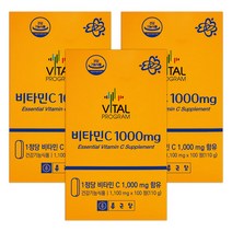 종근당 바이탈프로그램 비타민C 1000mg 고함량 고용량 비타민씨, 100정, 3개