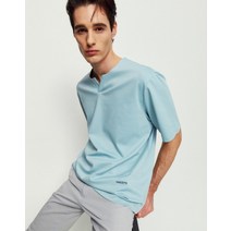 22SS [populet]블루 로고자수 면혼방 반팔티셔츠 WHTS2B504B1