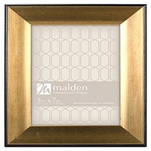 Malden International Designs Copley Picture Frame with Black Boarder 5x7 Gold null, 1