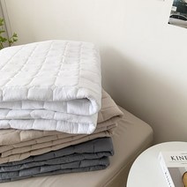 부드러운 애착 고정밴딩 누빔 침대패드 SS/S, 다크그레이