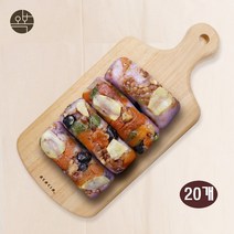 오복떡집 자색 고구마 영양 떡 찰떡 주문 당일생산 해남고구마 서리태 밤 완두배기 호박꼬지 천일염 구워먹는 찹쌀떡, 20개입, 75g