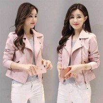 봄 가을 여성용 슬림핏 숏 레더 자켓 간절기 라이더자켓 2L305