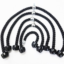 이두 삼두 등 케이블 티바로우 트라이셉 운동 그립 원암 푸쉬다운 로프 바 풀다운 헬스용품, DC1511 더블로프90CM