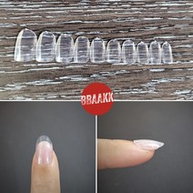 미니 숏오발 네일팁 600p, 네일팁 600p+팁케이스