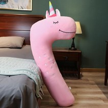 ㄱ자 동물 롱 쿠션 임산부 긴 바디필로우 베개 안고자는 성인 애착인형 다리, 딸기 유니콘