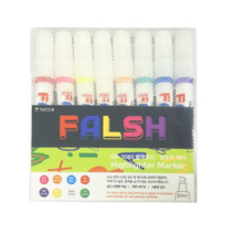 투코비 falsh 형광 화이트 블랙 윈도우마카펜 8색 세트, 2개