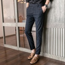중년남자정장바지 남자기지바지 슬랙스 MRMT 2022 브랜드 가을 겨울 신사복 바지 슬림 체크 무늬 캐주얼