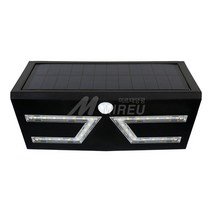 태양광 LED 센서 벽등 동작감지 솔라 벽부등 정원등, 블랙