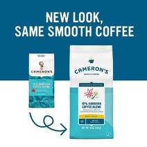 미국직구 카메론의 커피 10% 하와이안 커피 블렌드 그라운드 커피 라이트 로스트 아라비카 100% 10온스 가방(1팩), 수량, 상세참조