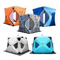 코코프 원터치 겨울 낚시텐트 캠핑 방풍 보온 방한 큐브 동계 아이스 빙어 접이식 천막, 블루(고급형)