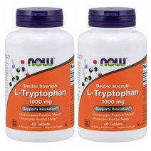 NOW Supplements 2배강력 엘트립토판 세로토닌합성 60정 x2팩 L-Tryptophan 1000mg, 2개