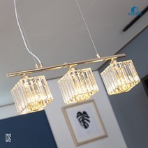 샤이닝 3등 식탁등 펜던트 조명 E26 유리 크리스탈 샴페인 골드 끌레르 엔틱, 에디슨 골든글라스 램프