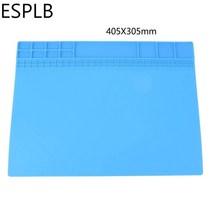 단열 수리 패드 내열성 실리콘 작업 패드 데스크 BGA 핫 에어 건 스테이션 ESD 납땜 절연체 유지 보수 패드, 405mm Blue