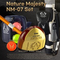 빅토리 파크골프채 NM-07 6종세트(파크골프채 골프백 파우치 볼빅공 볼마커 볼홀더), 소나무, 퍼플&네이비(줄무늬), 네이비