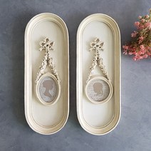 벽장식 화이트 타원액자 (2 type), 타원