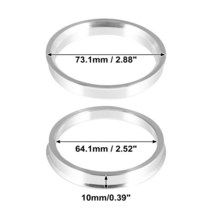 타이어보관XAutohaux 2 개 OD 60.1 73.1 72.6mm ~ ID 57.1 56.1 64.1mm 알루미늄 합금 자동차 허브 중심 링, 02 73.1-64.1