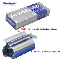 견고한 Araldite-튼튼한 오리지널 표준 에폭시 접착제 초강력 2 부분 모든 재료에 느린 경화 본딩, 05 2Pc90G and1Squeezer