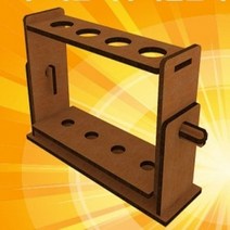 DIW48FC04 4구 빙글뱅글 나무시험관 꽂이 과학실험 과학도구 과학용품 유아과학 초등학교 과학키드 교구