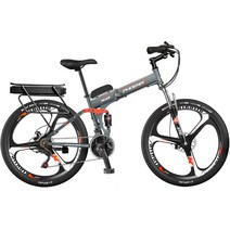 세계일주 접이식 전기자전거 15Ah 60Km 350W 36V 21단 26인치, 블랙