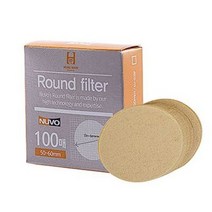 [누보] 홈브루 라운드 필터지 (80mm 100mm) / 100매 브라운 커피필터 커피여과지 커피거름종이 드립커피필터 더치커피 콜드브루 모카포트 전용 황색 필터, 80mm, 1개, 100개입