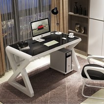 제일퍼니처 예쁜디자인 강화유리 책상 8종 컴퓨터책상 철제 사무실 PC 강화유리책상 게이밍책상 컴퓨터테이블 학생책상 서재책상 사무용책상 1인용 2인용, 선택04:Z블랙화이트(120x60x75)