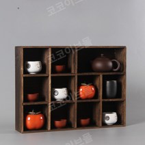 원목 다기장 그릇장 커피잔 찻장 진열장 엔틱 빈티지, E