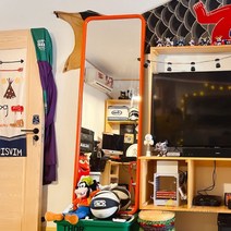 인테리어 전신거울 북유럽 스탠딩 물결 공룡알 미드센츄리 골드 쇼핑몰 디자인 조약돌, 60x180CM(오렌지)