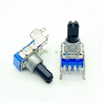 2개 RK11 유형 B20K 모노 수평 볼륨 전위차계 D 샤프트 길이 15mm 4 핀, 한개옵션0