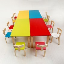 교육책상 도서관 컬러수업 책상 의자 미술학원, 옐로우 원형 테이블 60cm