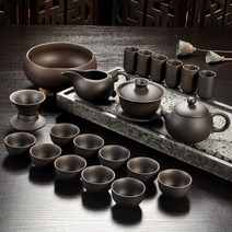 자사호 보이차 중국차용 수제 이싱 자사차호 세라믹 티 포트 전통 다기 세트, C