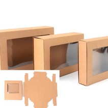 접이식 크라프트 투명 선물케이스 포장박스 선물상자 투명창상자 소형선물박스 일회용용기, 대