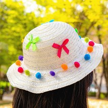 뿅뿅이 밀짚모자 만들기패키지 여름 유아미술놀이, 뿅뿅이밀짚모자