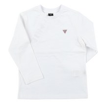 게스키즈 오리지날 라벨 공용 화이트 얇은 긴 맨투맨 티셔츠 G31KDT791W1