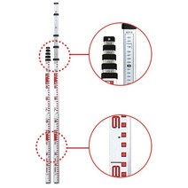 측량보조기구 스타프 선명한 눈금 텔레스코프 측정레벨 게이지 눈금자 쫄대 뿔대