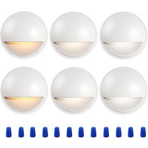 CLOUDY BAY [6팩] 3CCT 저전압 LED 데크 조명 야외 2700K/3500K/5000K 가능 조경 계단 난간 펜스, 03 화이트 | 6팩