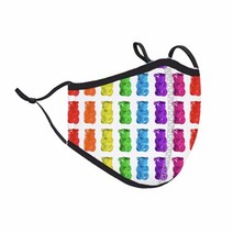 Top Trenz Kids Face Wrap Cloth Reusable Fashion Mask Medium (Ages 8+ to Adult) (Brown Zebra), Gummy Bear