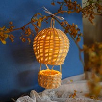 남자 여자아기방꾸미기 미니 쁘띠 라탄 열기구 모빌 LED