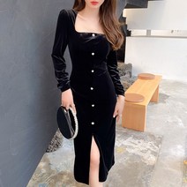 블링앤수 스퀘어넥 벨벳 원피스 ABZZ006