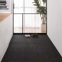 심플먼트 현관 베란다 발코니 화장실 바닥 타일 셀프 인테리어 PVC 코일 매트(무지 막힘형), 블랙 막힘형, 2폭