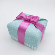 비엘씨 허니러브 접이식 주자리본 종이스타핑 직사각 선물상자(10.5x8.8x7.5cm), 1개, 민트땡땡이