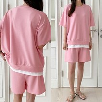 쉬즈미 (TRS-1506)레이어드 이너 4부 반바지 트레이닝복세트 (8445405)