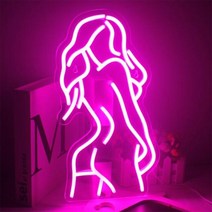 광확산 아크릴 얇은 조명용 쫄대 한 레이디 바디 LED 네온 라이트 로그인 USB 전원 벽 아트 램프 홈 바 스토어 웨딩, [01] Pink, [01] w, 없음