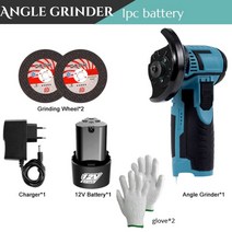전동 그라인더 공구 전동그라인더공구 글라인더 세트 공구날 무선 미니 12v 브러시리스, 유형 1 1pc 배터리, 유럽 ​​연합