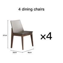 리빙다이닝테이블 라미네이트식탁 세라믹원형식탁 북유럽 단단한 나무 및 4 의자 가정용 작은 모던 미니멀리스트 직사각형 슬레이트 Meuble 커피 가구, 07 4 dining chairs