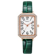 여성패션시계 스마트워치 CCQ 여성 정품 가죽 팔찌 시계 숙녀 직사각형 석영 손목 Relogio Feminino