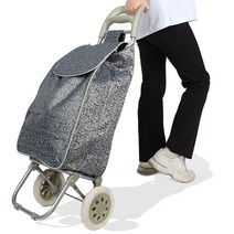 캠베레스트 바퀴달린 시장 장바구니 튼튼한 쇼핑카트, 시크릿패턴 그레이, 1개