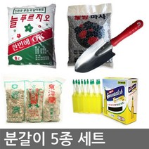 스투키분갈이 화분 분재 분갈이5종세트 식물영양제 (흙 모종삽) 마사토 난석 마당 텃밭 스투키 금천수 분갈이 상토, 상세페이지 참조