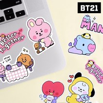 BT21 BTS 리무벌 스티커 노트북 태블릿 꾸미기 스티커, TATA
